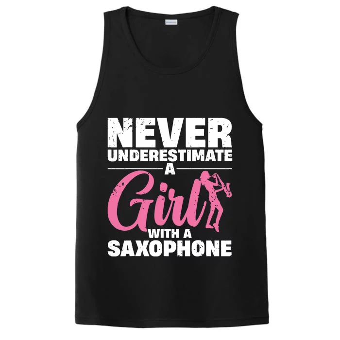 Funny Saxophone Design For Girl Women Saxophonist Sax Lover Performance Tank