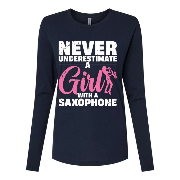 Funny Saxophone Design For Girl Women Saxophonist Sax Lover Womens Cotton Relaxed Long Sleeve T-Shirt