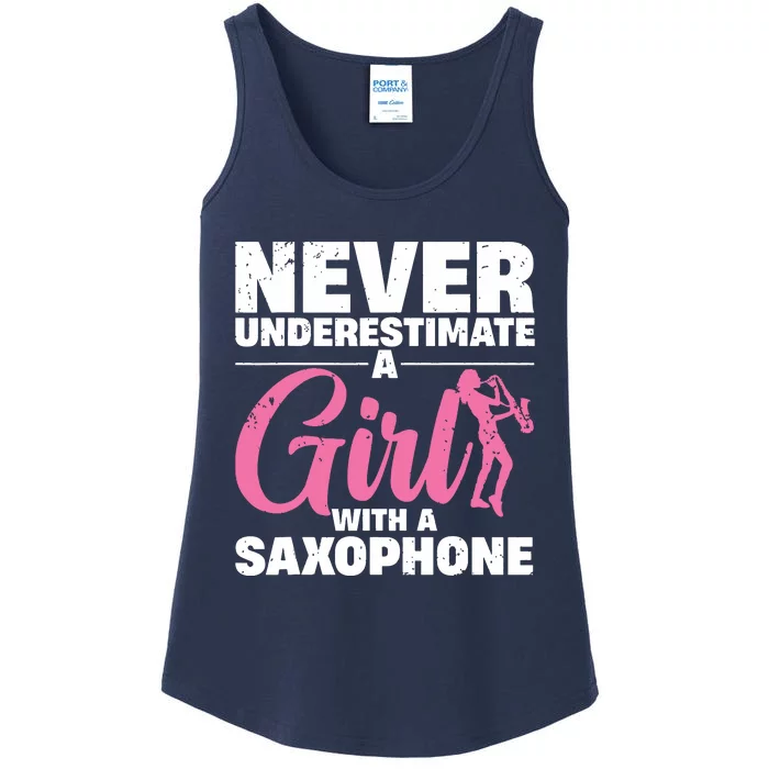 Funny Saxophone Design For Girl Women Saxophonist Sax Lover Ladies Essential Tank