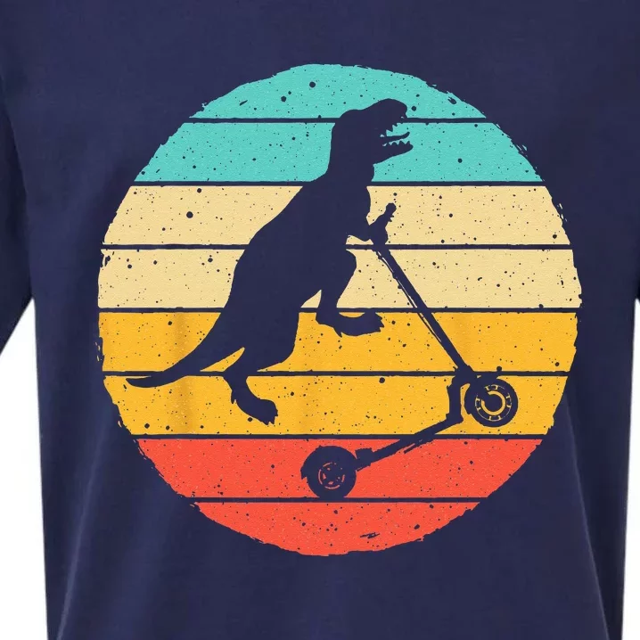 Funny Scooter Dinosaur T-rex Stunt Designs Sueded Cloud Jersey T-Shirt