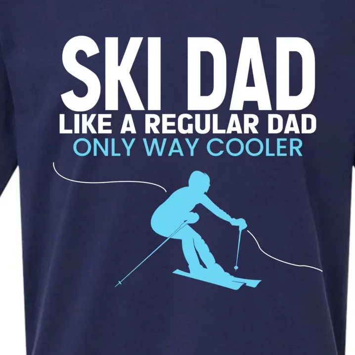 Funny Ski Dad Fathers Day Cool Skier Daddy Gift Sueded Cloud Jersey T-Shirt