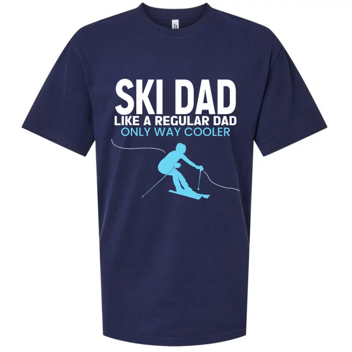 Funny Ski Dad Fathers Day Cool Skier Daddy Gift Sueded Cloud Jersey T-Shirt