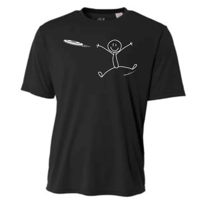 Frisbee Stickman Disc Golf Funny Ultimate Frisbee Game Cooling Performance Crew T-Shirt