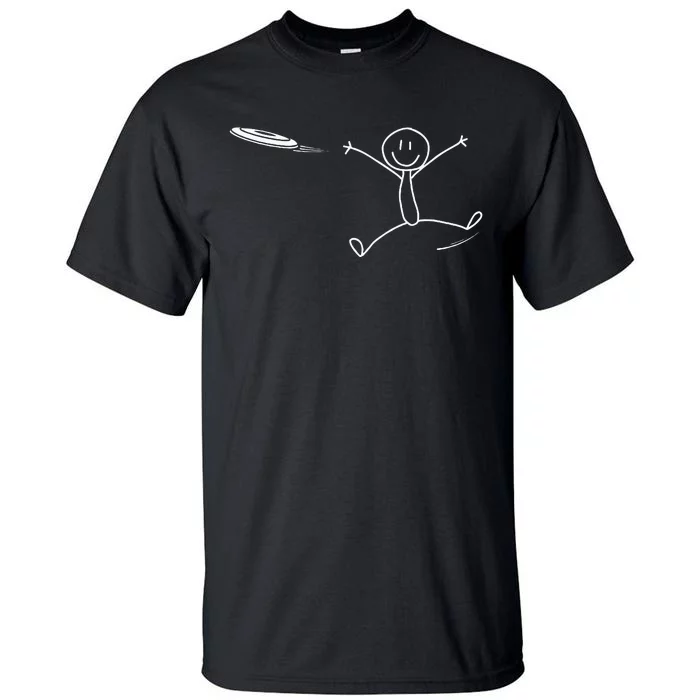 Frisbee Stickman Disc Golf Funny Ultimate Frisbee Game Tall T-Shirt