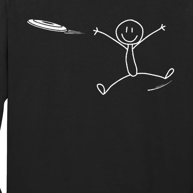 Frisbee Stickman Disc Golf Funny Ultimate Frisbee Game Tall Long Sleeve T-Shirt