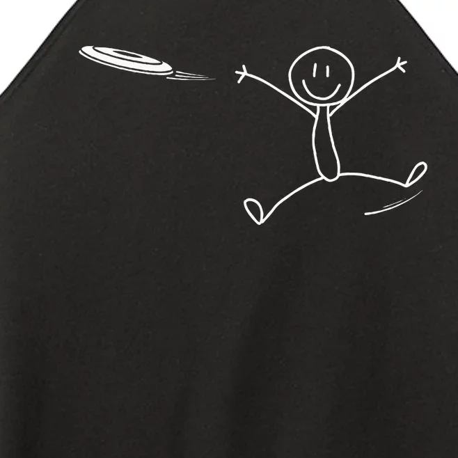 Frisbee Stickman Disc Golf Funny Ultimate Frisbee Game Women’s Perfect Tri Rocker Tank