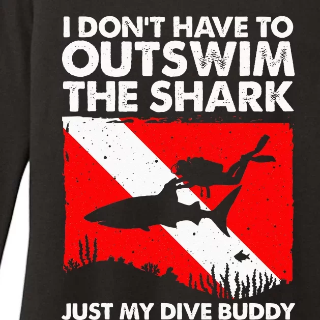 Funny Scuba Diving Design For Men Women Shark Diving Buddy Womens CVC Long Sleeve Shirt