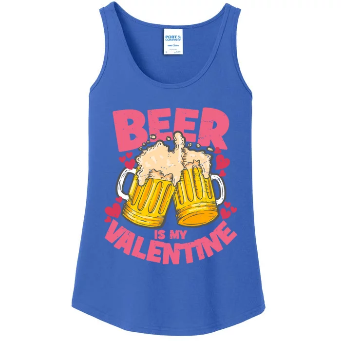 Funny Singles Day Beer Is My Valentine Gift Ladies Essential Tank