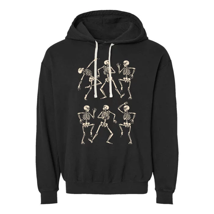 Funny Skeletons Dance Halloween For Kids Garment-Dyed Fleece Hoodie