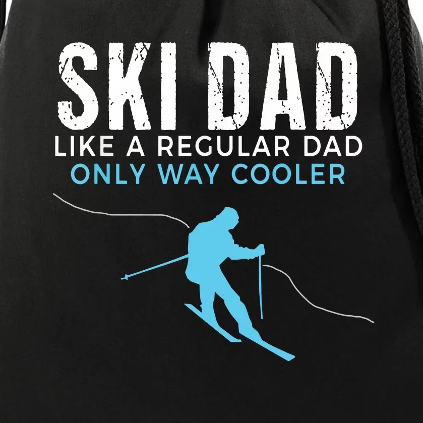 Funny Ski Dad Skier Drawstring Bag