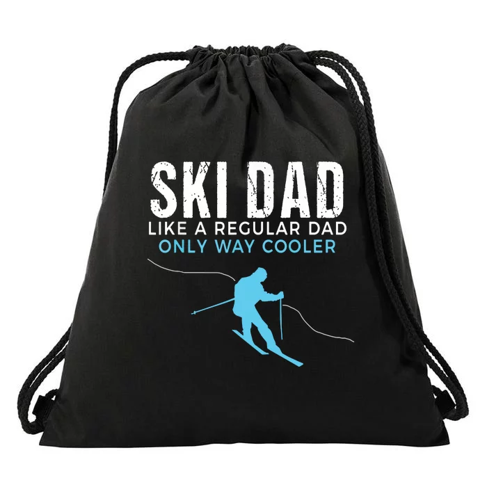 Funny Ski Dad Skier Drawstring Bag