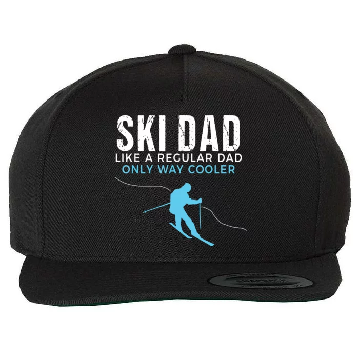 Funny Ski Dad Skier Wool Snapback Cap