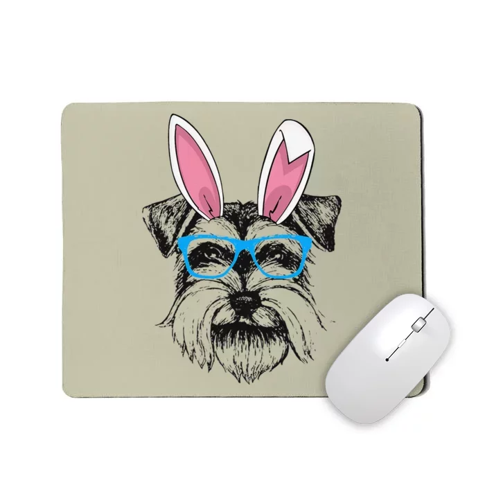 Funny Schnauzer Dog Easter Day Ear Rabbit Bunny Hunting Gift Mousepad