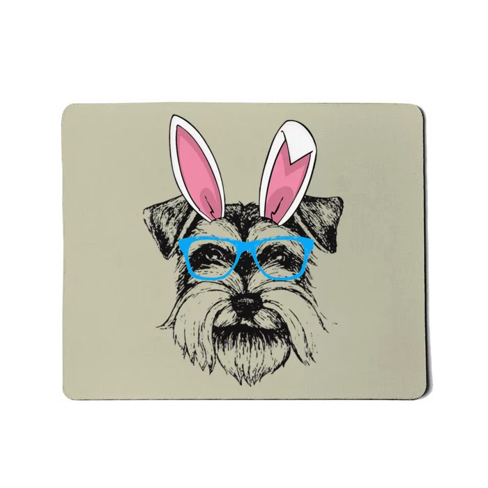 Funny Schnauzer Dog Easter Day Ear Rabbit Bunny Hunting Gift Mousepad