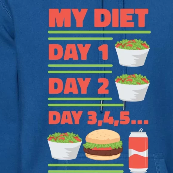 Funny Salad Diet Food Not Diet Soda Hamburger Quote Cool Gift Premium Hoodie