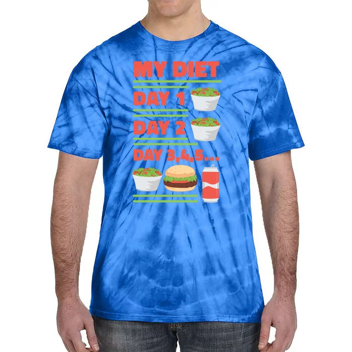 Funny Salad Diet Food Not Diet Soda Hamburger Quote Cool Gift Tie-Dye T-Shirt