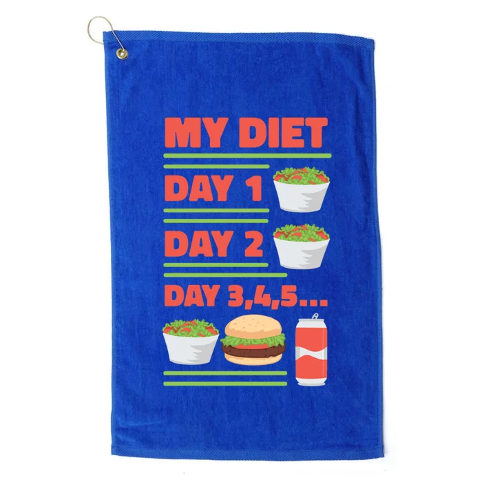 Funny Salad Diet Food Not Diet Soda Hamburger Quote Cool Gift Platinum Collection Golf Towel