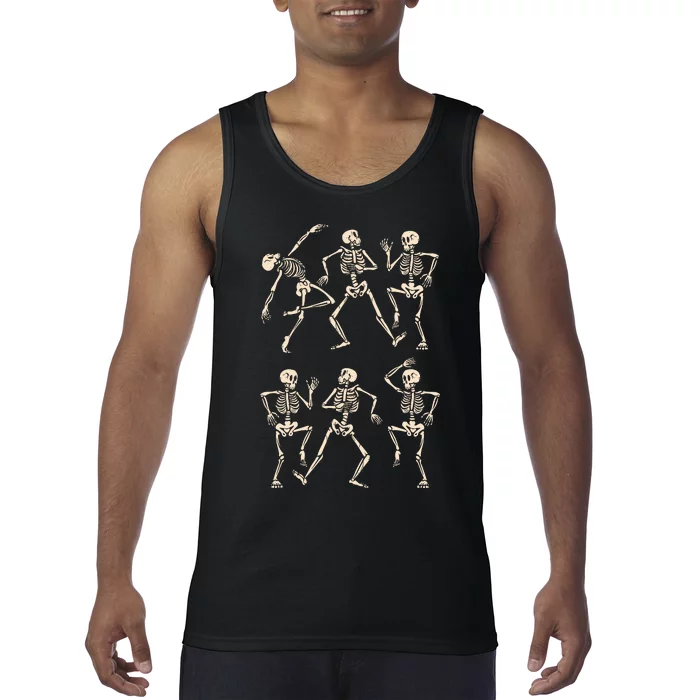 Funny Skeletons Dance Halloween Tank Top