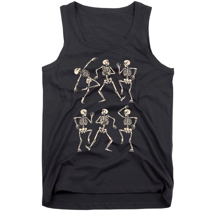 Funny Skeletons Dance Halloween Tank Top