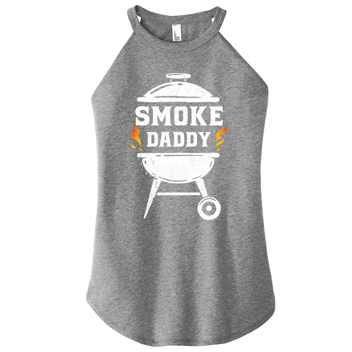 Funny Smoke Daddy Meat Smoking Bbq Grill Lover Pit Master Great Gift Women’s Perfect Tri Rocker Tank