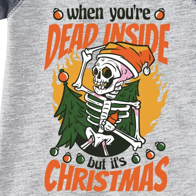 Funny Skeleton Dead Inside But Its Christmas Infant Baby Jersey Bodysuit