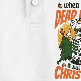 Funny Skeleton Dead Inside But Its Christmas Dry Zone Grid Performance Polo