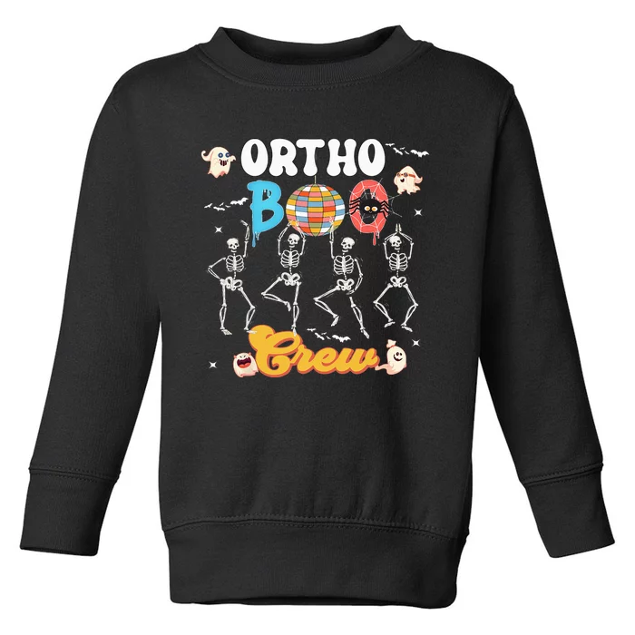 Funny Skeleton Dancing Halloween Crew Orthopedic Toddler Sweatshirt