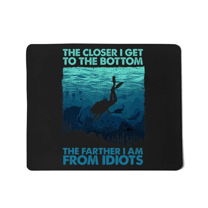 Funny Scuba Diving Themed Art For Women Scuba Diving Mousepad