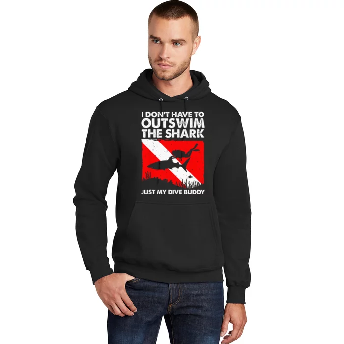 Funny Scuba Diving Design For  Shark Diving Buddy Hoodie