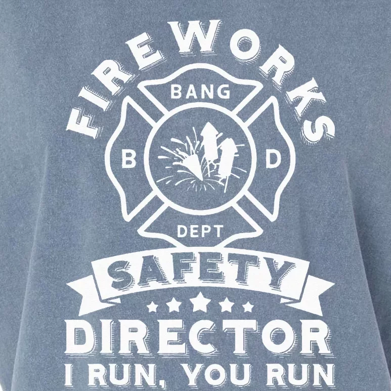 Fireworks Safety Director I Run You Run Bang Dept Patriotic Garment-Dyed Women's Muscle Tee