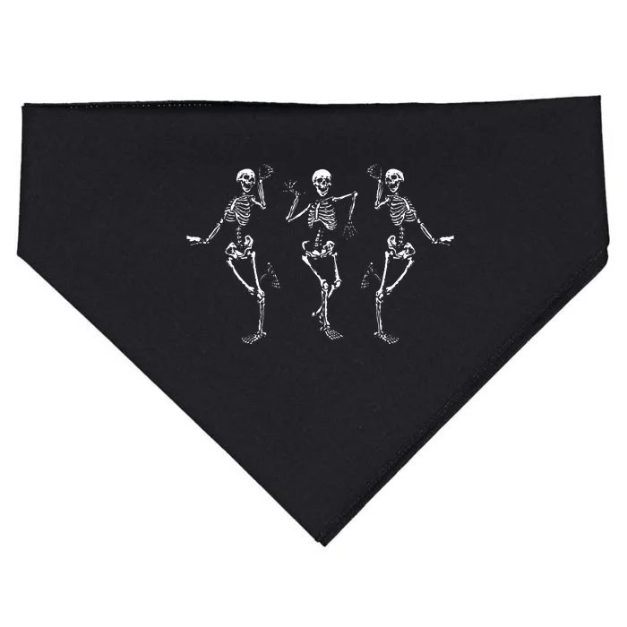 Funny Skeletons Dance Funny Halloween USA-Made Doggie Bandana