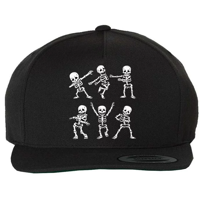 Funny Skeletons Dance Halloween Costume Wool Snapback Cap