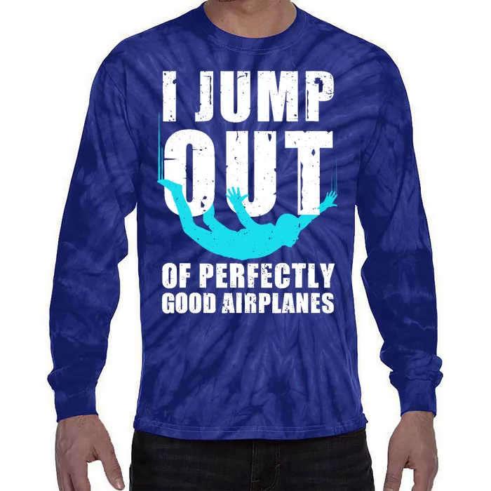 Funny Skydiving Design For Skydiver Skydive Lovers Tie-Dye Long Sleeve Shirt