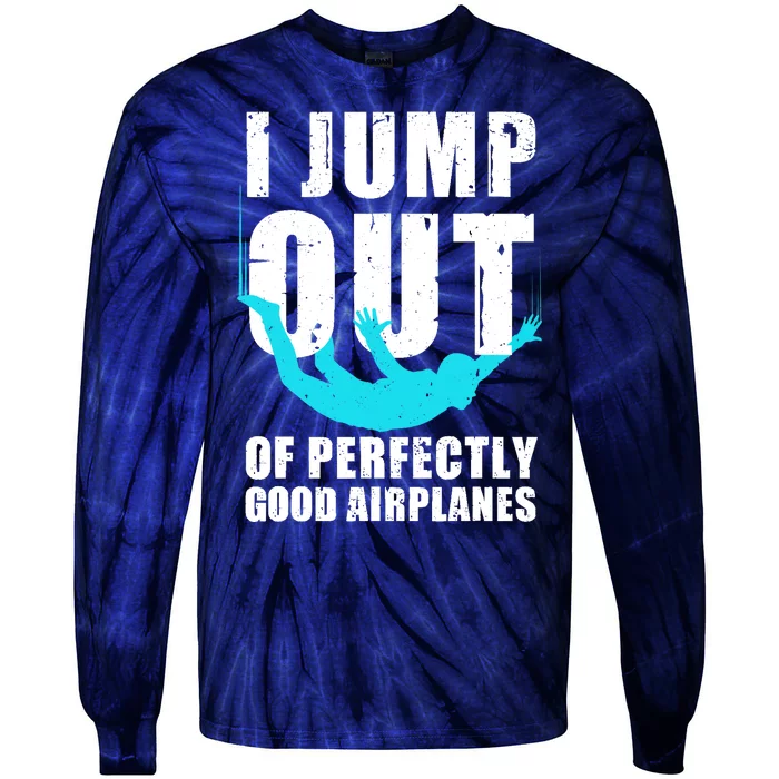 Funny Skydiving Design For Skydiver Skydive Lovers Tie-Dye Long Sleeve Shirt