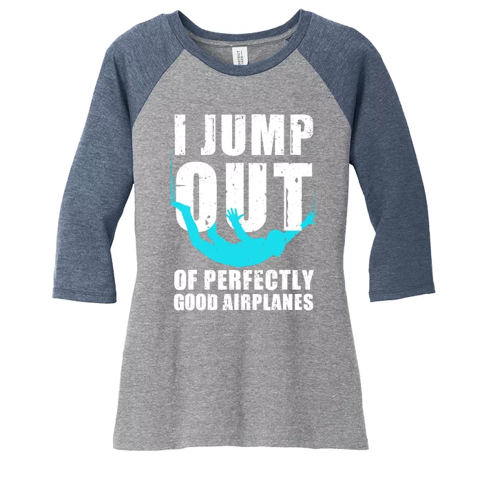 Funny Skydiving Design For Skydiver Skydive Lovers Women's Tri-Blend 3/4-Sleeve Raglan Shirt