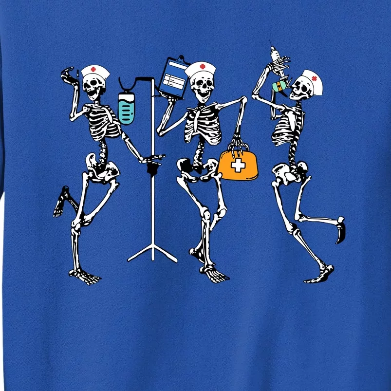 Funny Skeleton Dancing Nurse Halloween Healthcare Crew Gift Tall Sweatshirt