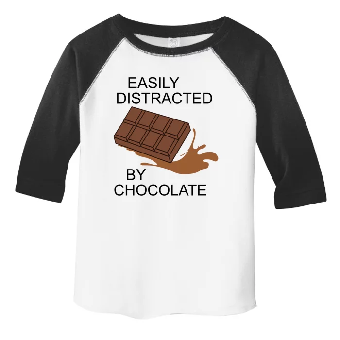 Funny Saying Distracted By Chocolate Chocolatier Gift Toddler Fine Jersey T-Shirt