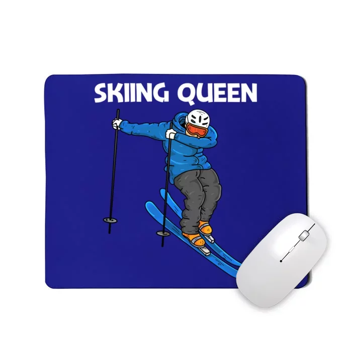 Funny Skiing Design Mom Winter Sport Snow Lovers Gift Mousepad