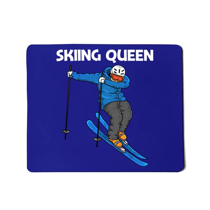 Funny Skiing Design Mom Winter Sport Snow Lovers Gift Mousepad