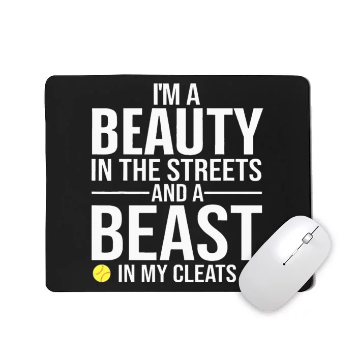 Funny Softball Design Softball Team Player Mousepad