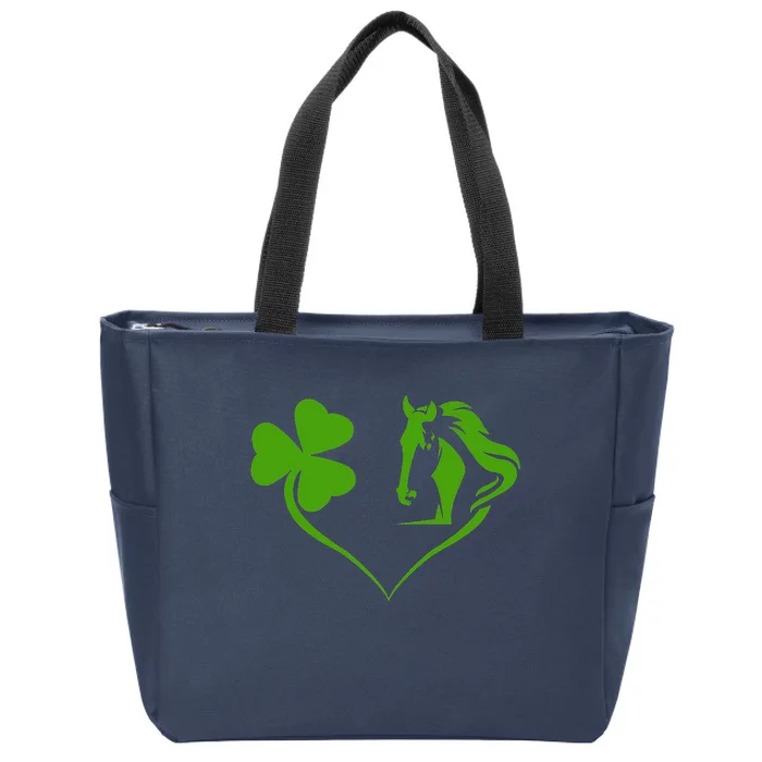 Funny St.Patricks Day design shenanigans shamrock horse Zip Tote Bag