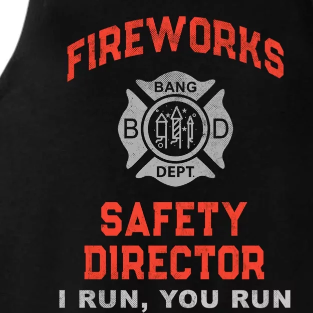 Fireworks Safety Director I Run You Firefighter America Gift Ladies Tri-Blend Wicking Tank