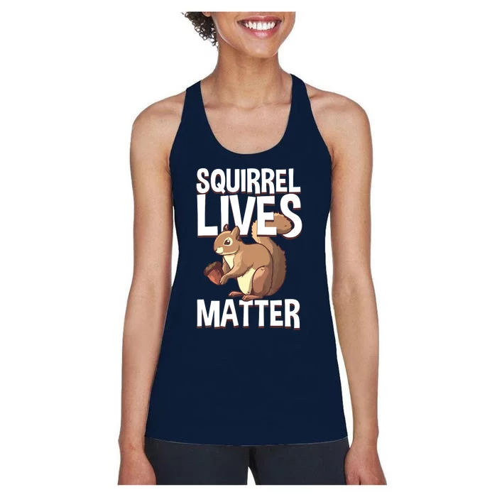 Funny Squirrel Designs For Chipmunk Lovers Women's Racerback Tank