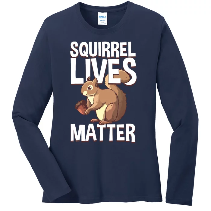 Funny Squirrel Designs For Chipmunk Lovers Ladies Long Sleeve Shirt