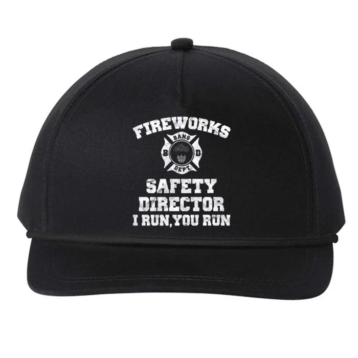 Fireworks Safety Director I Run You Run 4th Of July Snapback Five-Panel Rope Hat