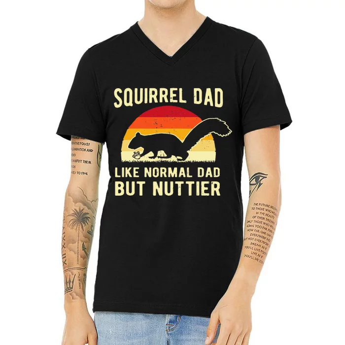 Funny Squirrel Dad Pet Squirrel Owner Squirrel Lover Nuts V-Neck T-Shirt