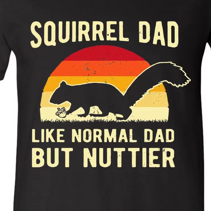 Funny Squirrel Dad Pet Squirrel Owner Squirrel Lover Nuts V-Neck T-Shirt