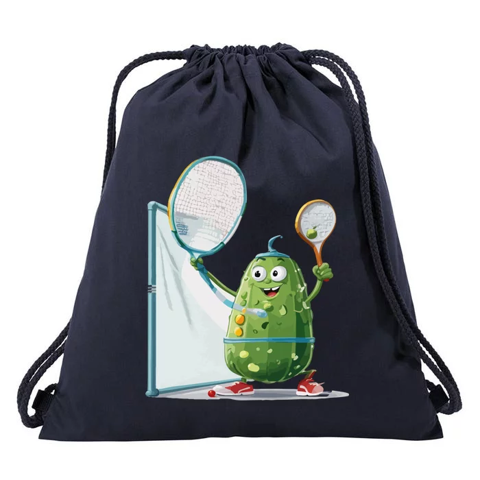 Funny Sports Design Pickleball Cucumber Gift Drawstring Bag