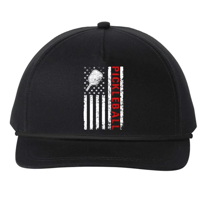 Funny Sports Design Pickleball Us Flag Meaningful Gift Snapback Five-Panel Rope Hat