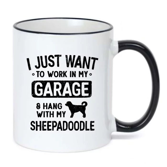 Funny Sheepadoodle Dad Garage Hang With Gift Black Color Changing Mug